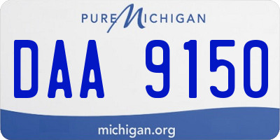 MI license plate DAA9150