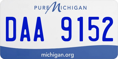 MI license plate DAA9152