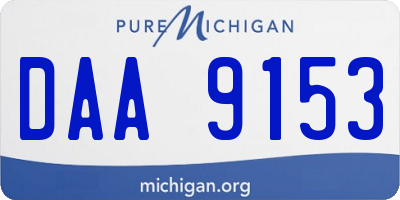 MI license plate DAA9153