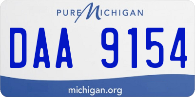 MI license plate DAA9154