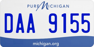 MI license plate DAA9155