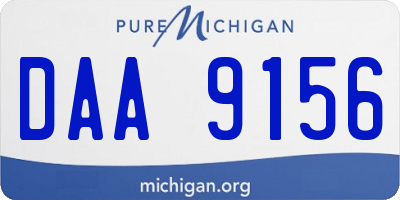 MI license plate DAA9156