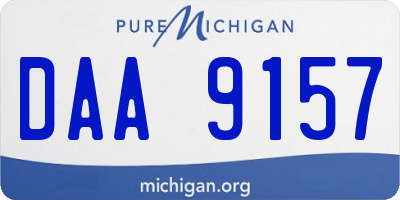 MI license plate DAA9157