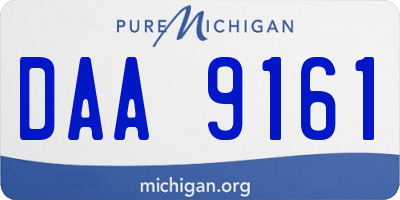 MI license plate DAA9161