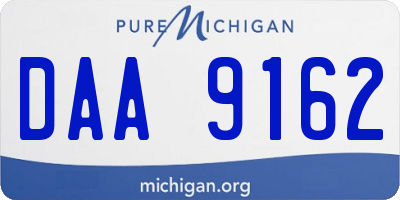 MI license plate DAA9162