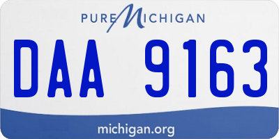 MI license plate DAA9163