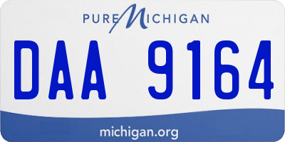 MI license plate DAA9164