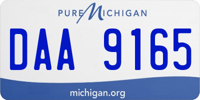 MI license plate DAA9165