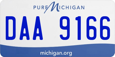 MI license plate DAA9166