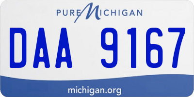 MI license plate DAA9167