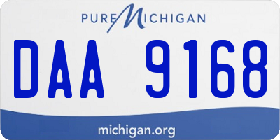 MI license plate DAA9168