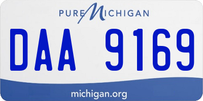 MI license plate DAA9169