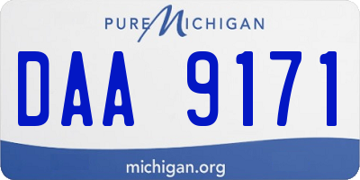 MI license plate DAA9171