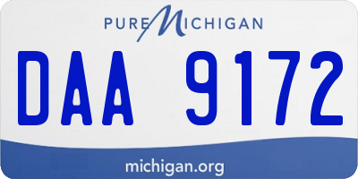 MI license plate DAA9172