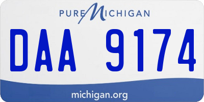 MI license plate DAA9174