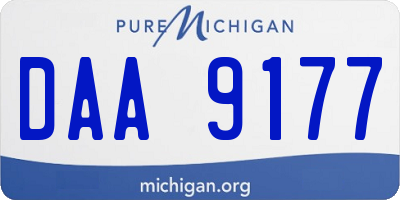 MI license plate DAA9177