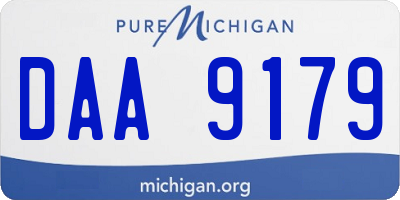 MI license plate DAA9179