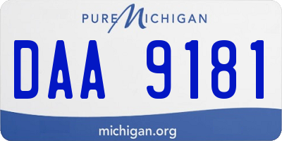 MI license plate DAA9181