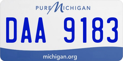 MI license plate DAA9183