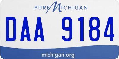 MI license plate DAA9184