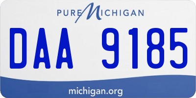 MI license plate DAA9185