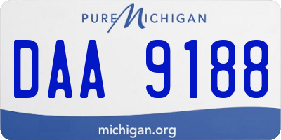 MI license plate DAA9188