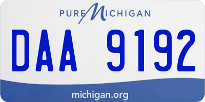 MI license plate DAA9192