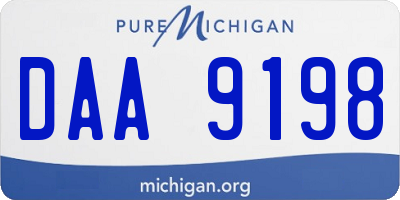 MI license plate DAA9198