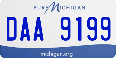 MI license plate DAA9199