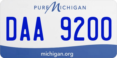 MI license plate DAA9200