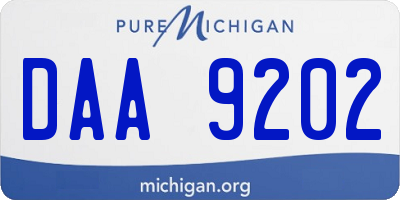 MI license plate DAA9202
