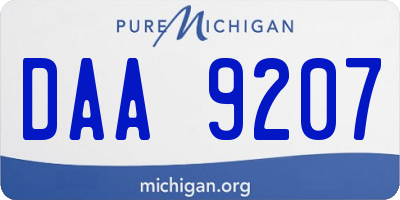 MI license plate DAA9207