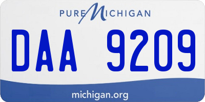 MI license plate DAA9209