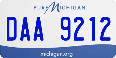 MI license plate DAA9212