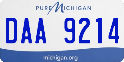 MI license plate DAA9214