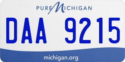 MI license plate DAA9215