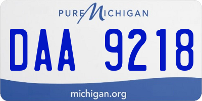 MI license plate DAA9218