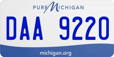 MI license plate DAA9220