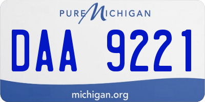 MI license plate DAA9221