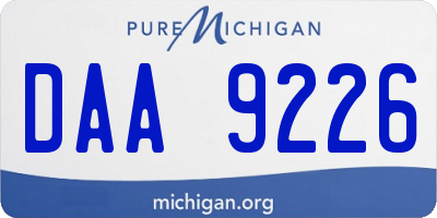 MI license plate DAA9226