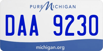 MI license plate DAA9230