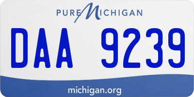 MI license plate DAA9239