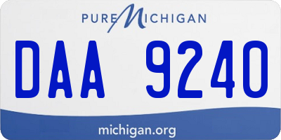 MI license plate DAA9240