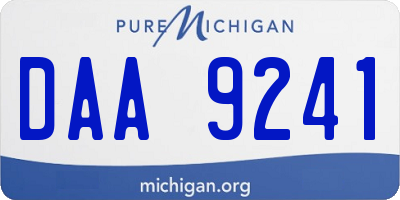 MI license plate DAA9241