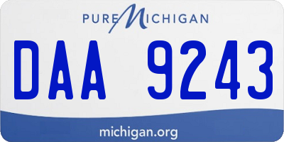 MI license plate DAA9243