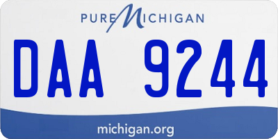 MI license plate DAA9244