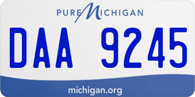 MI license plate DAA9245