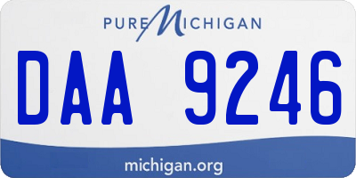 MI license plate DAA9246