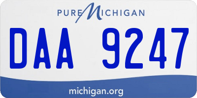 MI license plate DAA9247