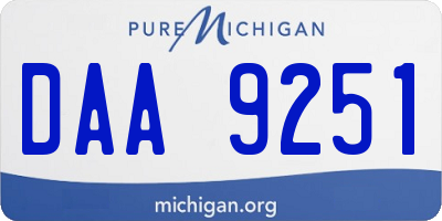 MI license plate DAA9251